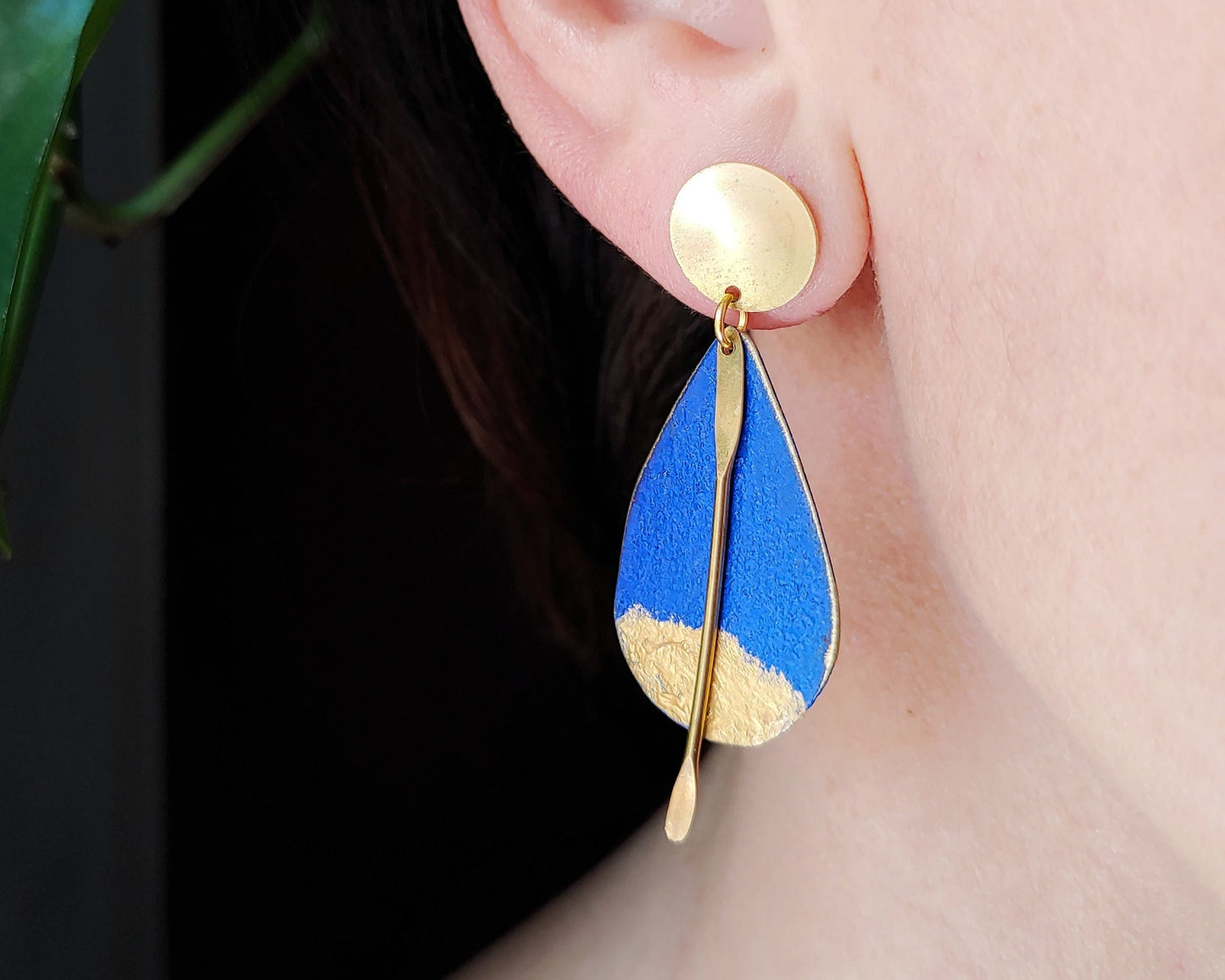 Blue drop earrings