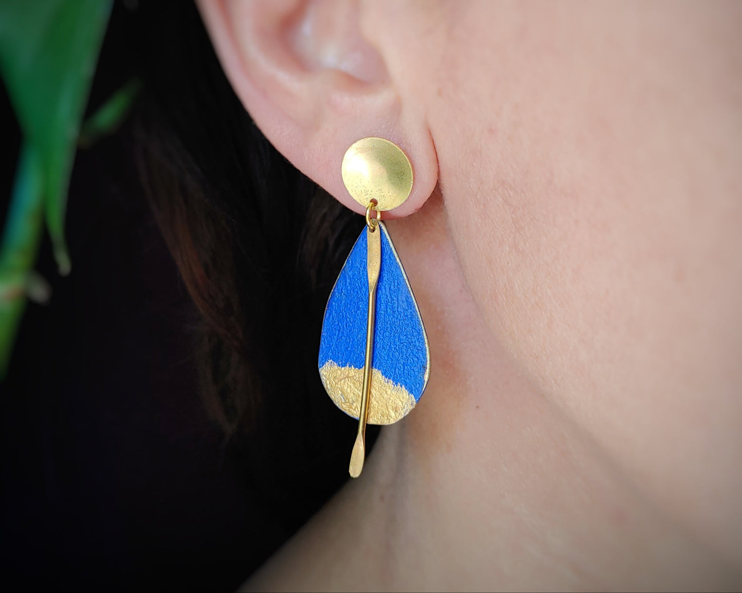 Blue drop earrings