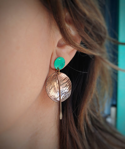 Round Cooper earrings