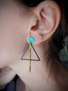 Black triangle earrings