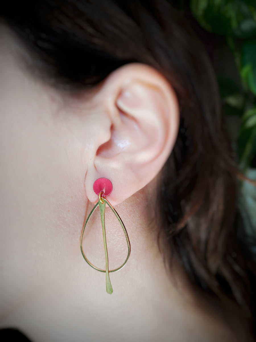 Large Golden drop earrings