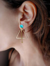 Golden triangle earrings