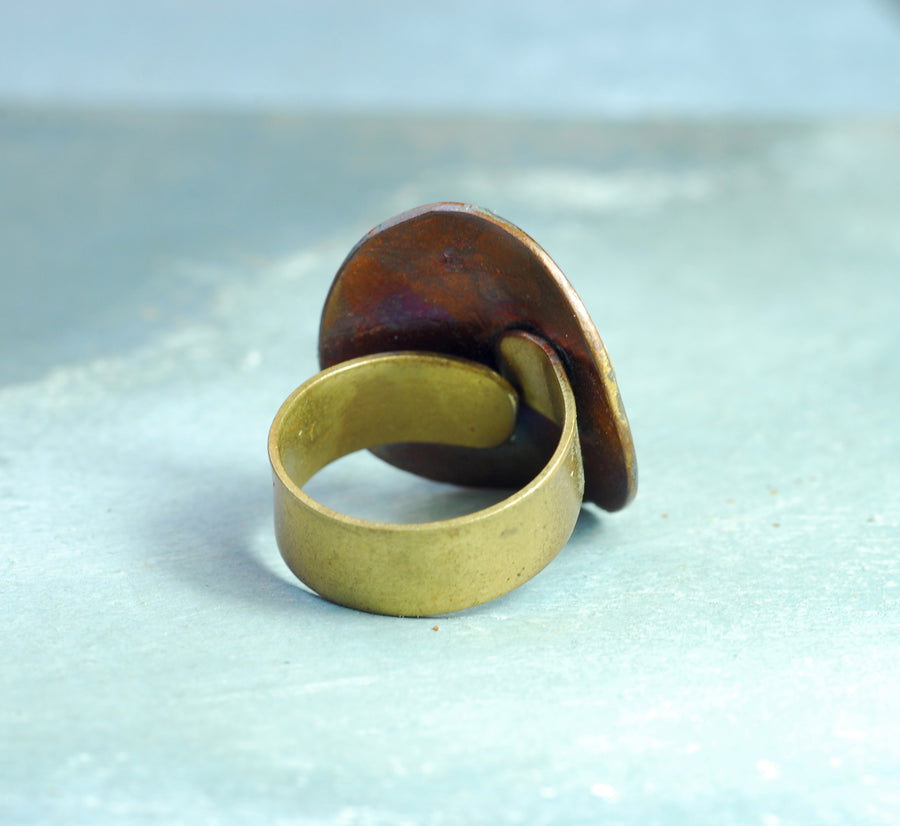 brass bead coin ring