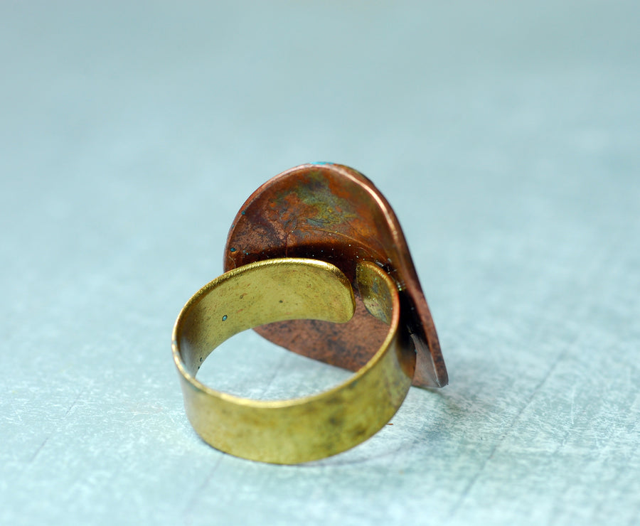 Oxidized coin ring 1800s