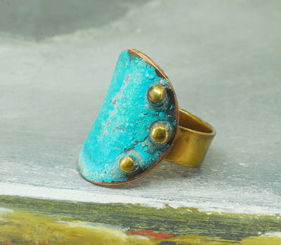 brass bead coin ring