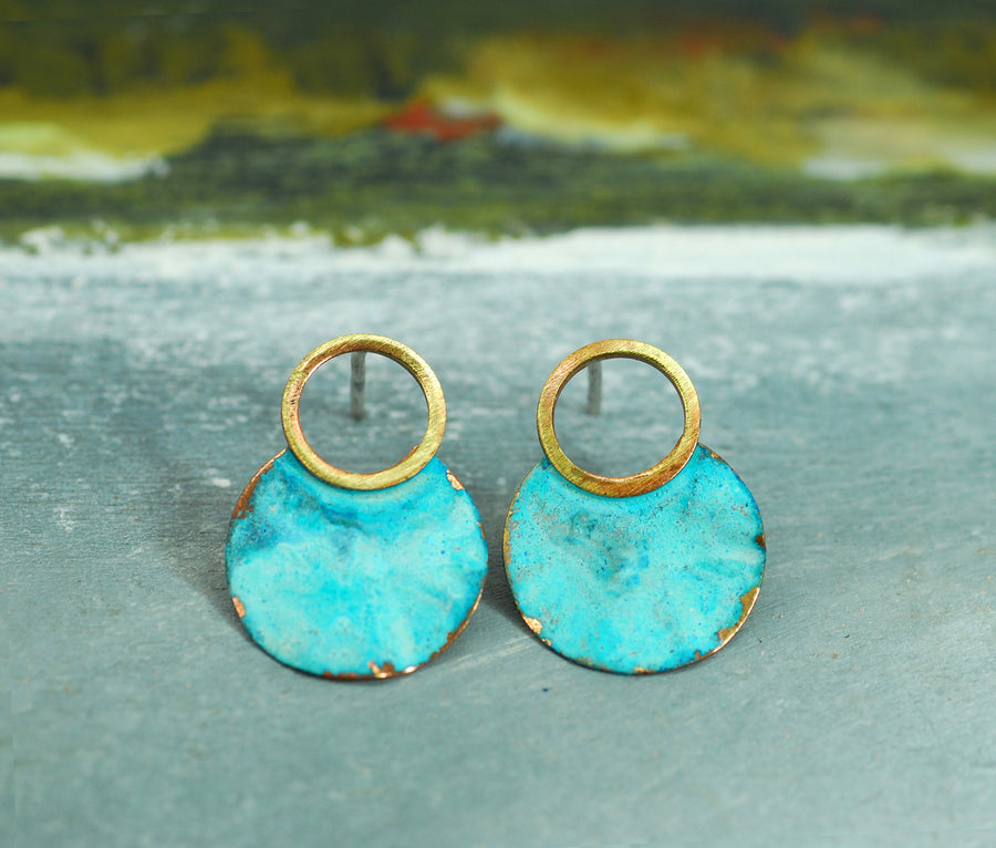 small ox brass earrings