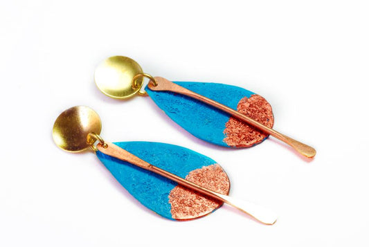 Drop Earrings/turquoise bronze